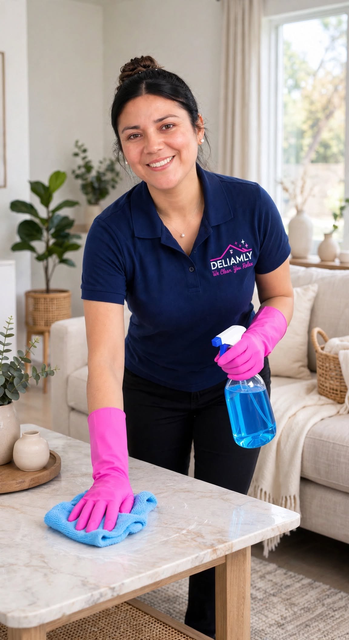 Cleaning living room